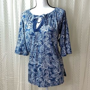 NWOT Avenue Women’s Blue White Boho Top 18/20